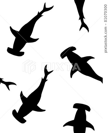 Vector seamless pattern of hammerhead shark 81070300