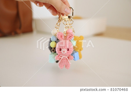 Handmade keychain in shape rabbit Handmade keychain in shape rabbit 81070468