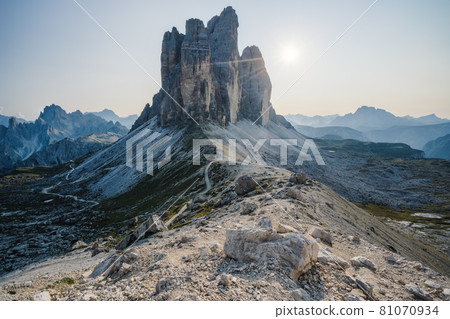 Tre Cime di Laveredo, three spectacular mountain peaks in Tre Cime di Lavaredo National Park, Sesto Dolomites, South Tyrol, Italy Tre Cime di Laveredo, three spectacular mountain peaks in Tre Cime di Lavaredo National Park, Sesto Dolomites, South Tyrol, Italy 81070934