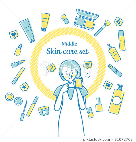 女性在智能手機上購買護膚套裝 女性在智能手機上購買護膚套裝 81072702