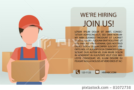 Delivery man holding a parcel box. Delivery man holding a parcel box. 81072738