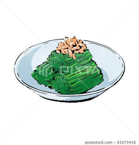 Hand-drawn rough sketch _ Leafy vegetables 81073458