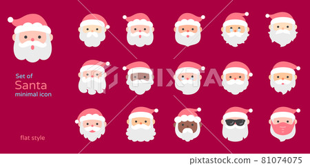 Santa claus flat design icon set Santa claus flat design icon set 81074075