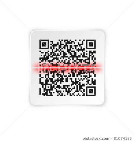 Realistic QR code sticker. Identification tracking code. Serial number, product ID with digital 81074155