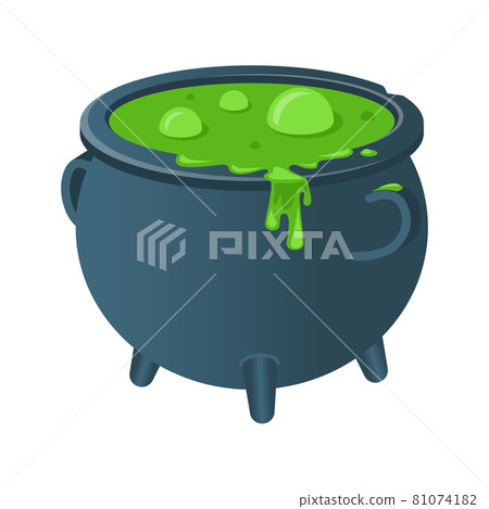 Cauldron of potion - modern cartoon style object 81074182