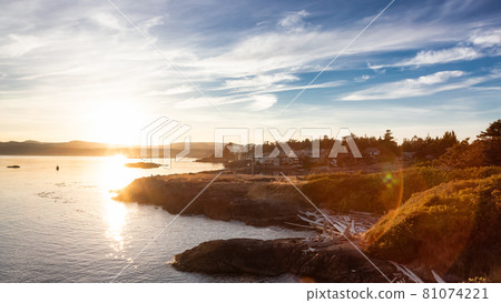 Scenic View of the Coastline on the West Pacific Ocean Coast. 81074221