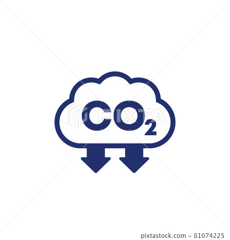 co2, carbon emission reducing vector icon 81074225