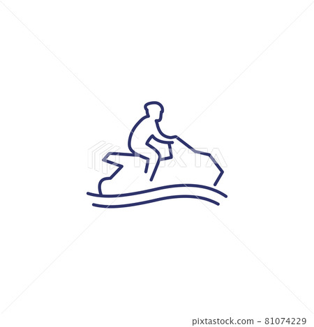 Jet ski line icon on white 81074229