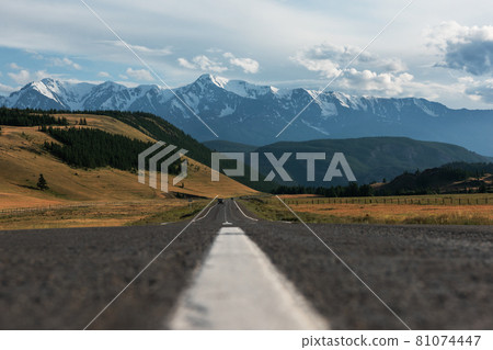 Chuysky trakt road in the Altai mountains. Chuysky trakt road in the Altai mountains. 81074447