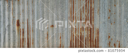 Metal steel strips. Rusty corrugated iron metal, Zinc steel wall, pattern texture background. Close-up of exterior architecture material for design decoration background. Metal steel strips. Rusty corrugated iron metal, Zinc steel wall, pattern texture background. Close-up of exterior architecture material for design decoration background. 81075934
