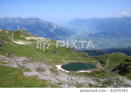 Lake Baschalvasee. One of the five lakes in the Pizol area. Lake Baschalvasee. One of the five lakes in the Pizol area. 81076365