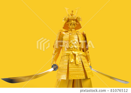 Samurai in armor with a sword. 3D illustration Samurai in armor with a sword. 3D illustration 81076512