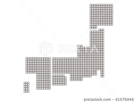 Map of Japan Illustration_Square Dot A_No Prefecture Name_wh 81076848