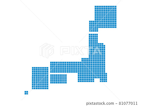 Map of Japan Illustration_Kakudot B_No prefecture name_bu Map of Japan Illustration_Kakudot B_No prefecture name_bu 81077011