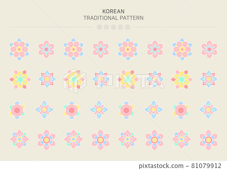 Korean traditional Dancheong pattern Korean traditional Dancheong pattern 81079912