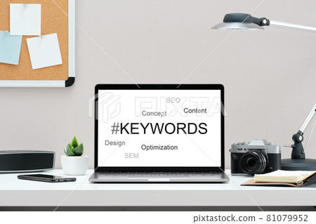 Keyword seo content website tags search. SEO positioning service in the screen 81079952