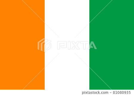 National Flag of Ivory Coast original size and colors vector illustration, drapeau de la Cote dIvoire, Republic of Ivory Coast flag 81080935