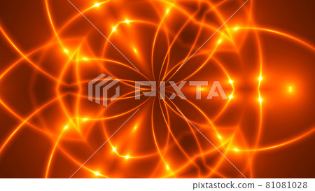 Abstract background with VJ Fractal gold kaleidoscopic. 3d rendering digital backdrop 81081028