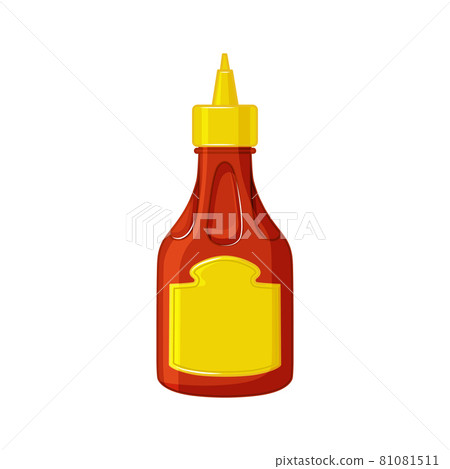 A bottle of hot chili sauce on a white isolated background. Vector illustration. 81081511