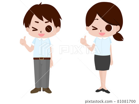 Cool Biz employees who give cute signs Cool Biz employees who give cute signs 81081700