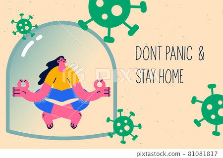 Dont panic and stay home concept Dont panic and stay home concept 81081817
