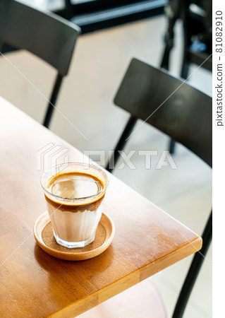 Dirty Coffee - A glass of espresso shot mixed with cold fresh milk 81082910