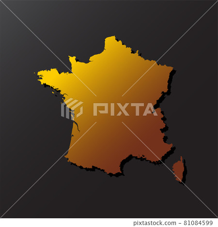 Vector map France gold style, Europe country - Stock Illustration ...