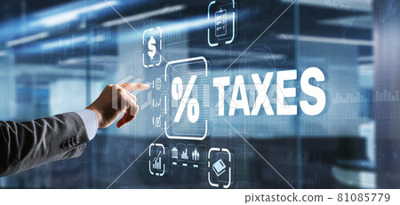 Concept of taxes paid by individuals and corporations such as VAT, income tax and property tax. Background for your business Concept of taxes paid by individuals and corporations such as VAT, income tax and property tax. Background for your business 81085779