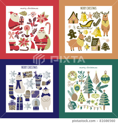Christmas illustration material set Christmas illustration material set 81086560