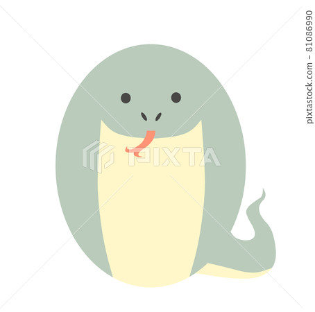 Round and simple cute snake - Stock Illustration [81086990] - PIXTA