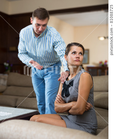 Man and his wife after quarrel Man and his wife after quarrel 81088725