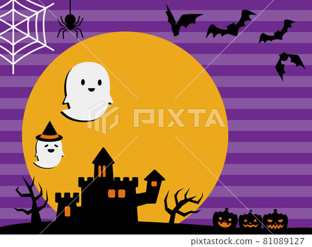 Halloween ghost and castle background Halloween ghost and castle background 81089127