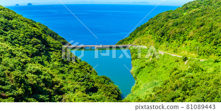櫻川水壩全景[長崎縣平戶市生月町] 81089443