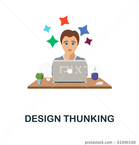Design Thunking flat icon. Colored sign from collection. Creative Design Thunking icon illustration for web design, infographics and more 81090180