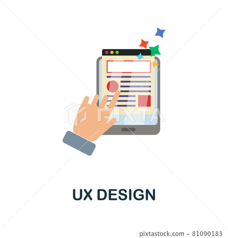 Ux Design flat icon. Colored sign from design thinking collection. Creative Ux Design icon illustration for web design, infographics and more Ux Design flat icon. Colored sign from design thinking collection. Creative Ux Design icon illustration for web design, infographics and more 81090183