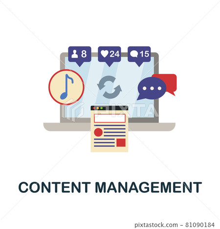 Content Management flat icon. Colored sign from design thinking collection. Creative Content Management icon illustration for web design, infographics and more Content Management flat icon. Colored sign from design thinking collection. Creative Content Management icon illustration for web design, infographics and more 81090184