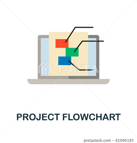 Project Flowchart flat icon. Colored sign from design thinking collection. Creative Project Flowchart icon illustration for web design, infographics and more Project Flowchart flat icon. Colored sign from design thinking collection. Creative Project Flowchart icon illustration for web design, infographics and more 81090185