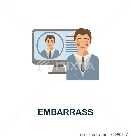 Embarrass flat icon. Colored sign from cyberbullying collection. Creative Embarrass icon illustration for web design, infographics and more Embarrass flat icon. Colored sign from cyberbullying collection. Creative Embarrass icon illustration for web design, infographics and more 81090227
