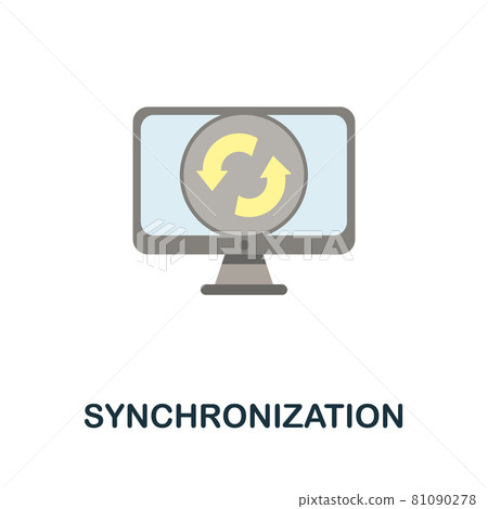 Synchronization icon. Flat sign element from data analytics collection. Creative Synchronization icon for web design, templates, infographics and more 81090278