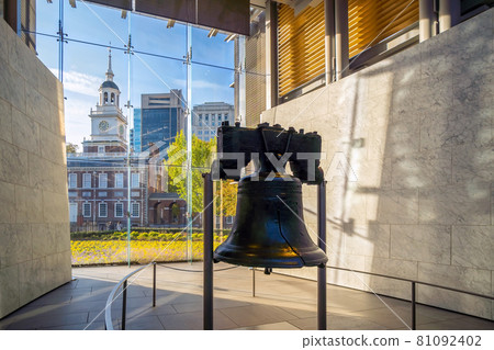 Liberty Bell old symbol of American freedom  in Philadelphia Pennsylvania 81092402