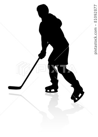 Ice Hockey Player Silhouette 81092877