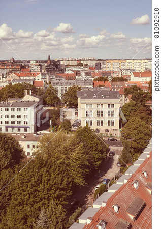 Downtown Szczecin, retro toning applied, Poland. 81092910