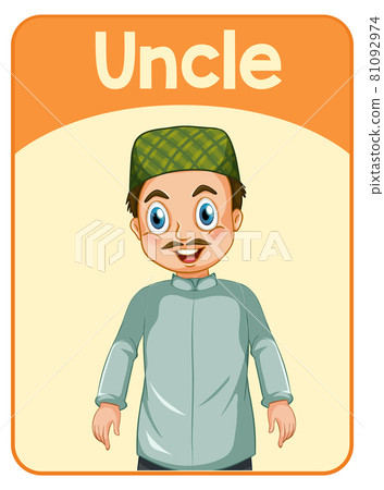 Educational English word card of uncle Educational English word card of uncle 81092974