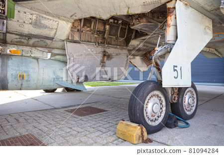 Wheel well of an old fighter jet Wheel well of an old fighter jet 81094284