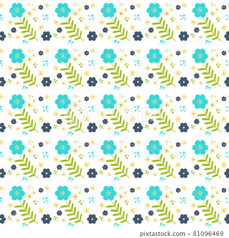 Scandinavian blue flower pattern background Scandinavian blue flower pattern background 81096469