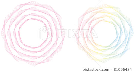 Background material Fashionable frame design set that is dreamy and cute in pastel colors composed of multiple thin lines 81096484