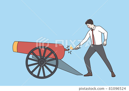 Canon and cannoneer idea concept Canon and cannoneer idea concept 81096524