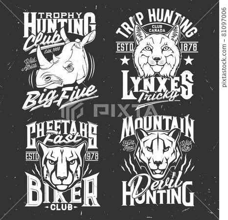 Tshirt prints with cougar puma, cheetah and rhino Tshirt prints with cougar puma, cheetah and rhino 81097006