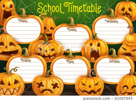 School timetable, weekly schedule vector template School timetable, weekly schedule vector template 81097045