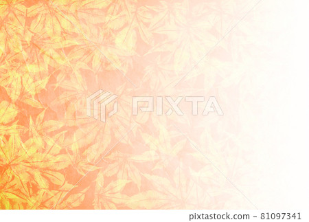 Collage of Unryu Japanese paper and maple leaves / Large Orange color Gradient that fades from left to right Background material Horizontal Other colors available Collage of Unryu Japanese paper and maple leaves / Large Orange color Gradient that fades from left to right Background material Horizontal Other colors available 81097341